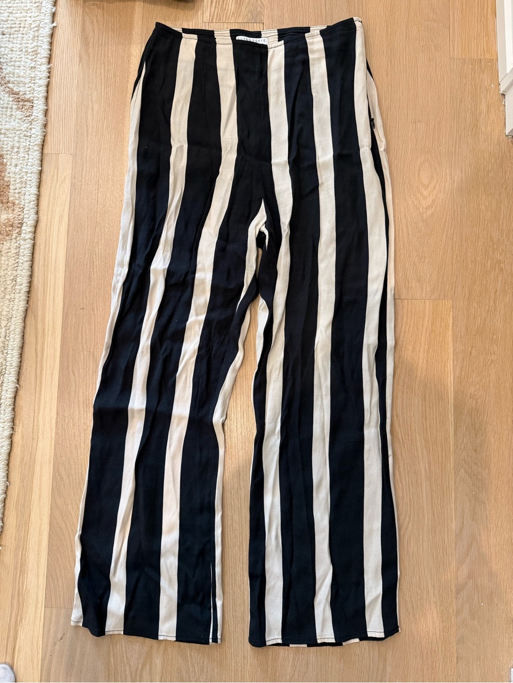 Flynn Skye Black and Cream Striped Pants